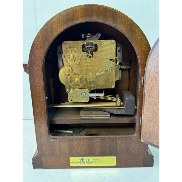 Westminster Chime Mantel Vintage Sligh Mechanical Clock Franz Hermes Two Jewels - Picture 8 of 10